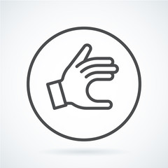 Black flat icon gesture hand of a human give.