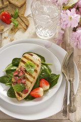 Grilled chicken with strawberry basil sauce