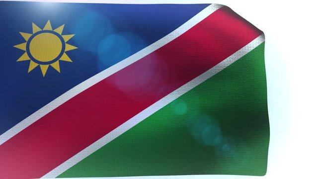 Namibia flag waving in the wind wave