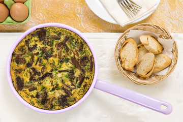 Wild mushroom frittata
