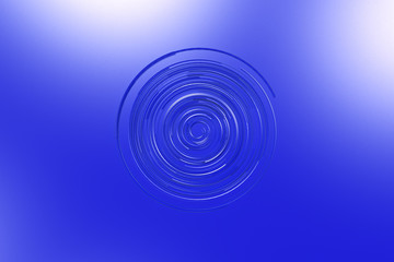 Blue concentric spiral on blue background