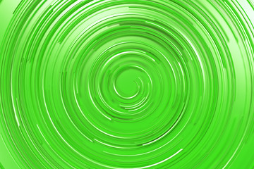 Green concentric spiral on green background