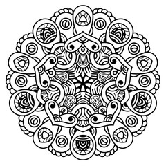 Vector Ornate Mandala. Decorative element. Hand drawn.