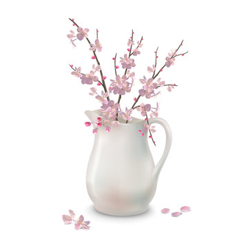 Spring Blossoms Branch in Jug