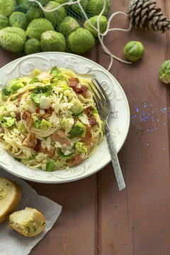 Sprout Pancetta Spaghetti