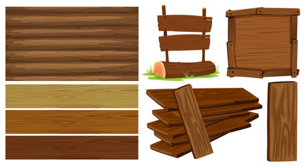 Naklejka premium Different design of wooden board