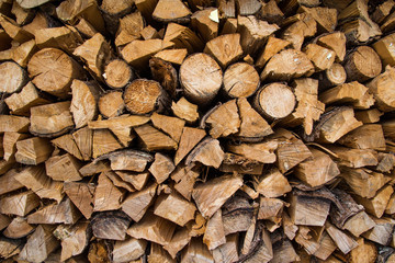 Stacked firewood background