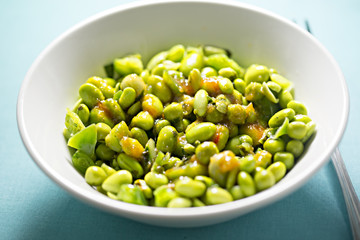 Green bean salad with dressing