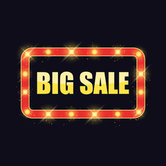 Banner Big Sale with shining lights