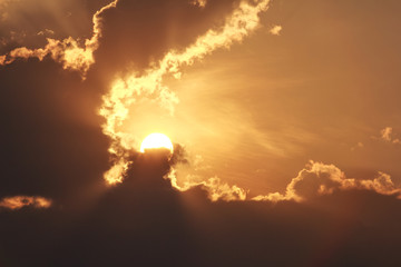 cloudscape with sun