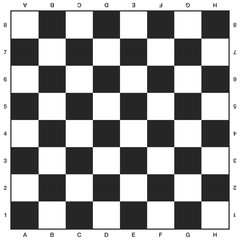 Chess board, black and white