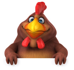 Fun chicken - 3D Illustration © Julien Tromeur