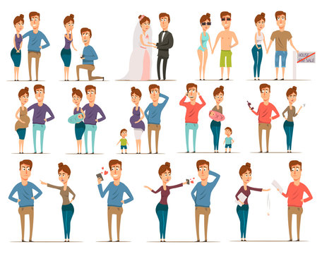Marriage Flat Characters Set