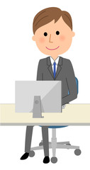 ビジネスマン　PC