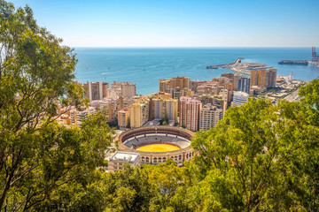 Malaga city panoramic view, Andalusia, Spain