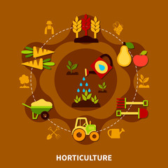 Horticulture Icons Circle Composition