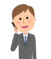 ビジネスマン　電話