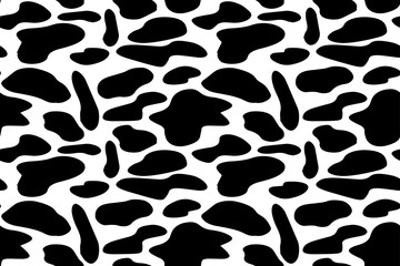 Seamless pattern with abstract black spots