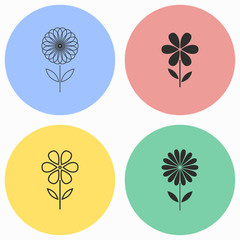 Flower icon set.