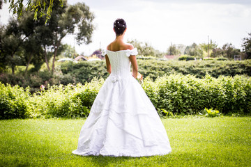 Fototapeta premium Wedding day with bride and groom
