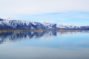 mono lake black and white nature sky salt rocks mountain