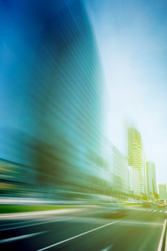 speed y modern city lifestyle - artificial zoom effect  