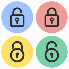 Lock icon set.