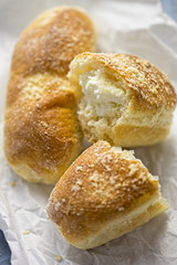 Sweet ban with whipped cream