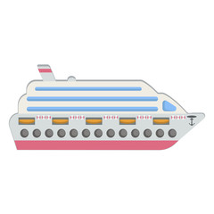 Ship icon, vector illustration. Cruise ship. Flat design style.