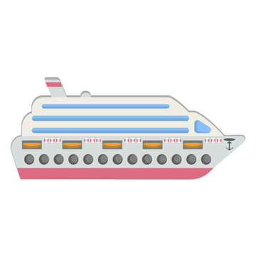 Ship icon, vector illustration. Cruise ship. Flat design style.