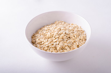 Oatmeat in bowl white