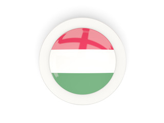 Round flag of hungary with carbon frame