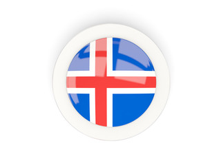 Obraz premium Round flag of iceland with carbon frame