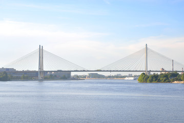 Cable stayed bridge in St.Petersburg.