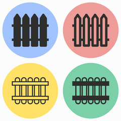 Fence icon set.