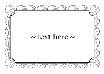 frame with basketball balls