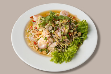 lemon glass salad with shrimp