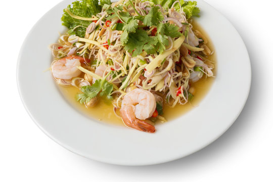 lemon glass salad with shrimp