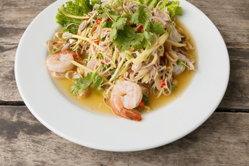 lemon glass salad with shrimp