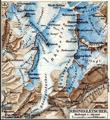 Rhône glacier, Valais, Switzerland (from Meyers Lexikon, 1895, 7/654/655)