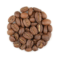 circle of coffee beans