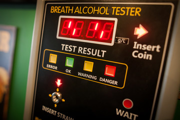 Alcohol tester on a wall