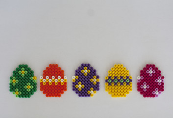 easter card with 5 beaded eggs