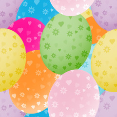 Seamless background with colorful Easter eggs.