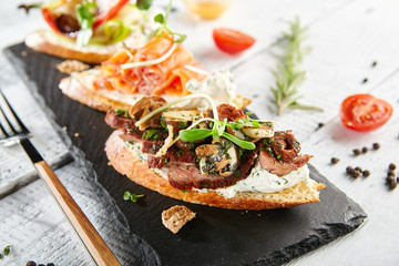 Delicious Various Bruschetta