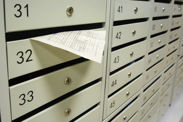 Mailboxes and receipt for payment of services