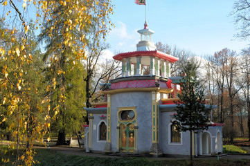 Tsarskoye Selo. Squeaky (Chinese) gazebo in the Catherine Park