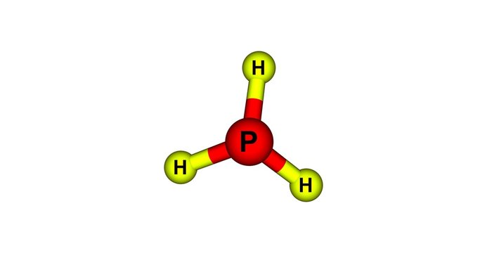 Phosphine molecular structure isolated on white