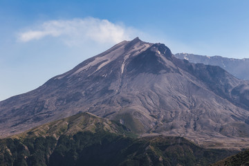 Mount St. Helens Under Blue Sky