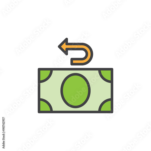 Download "Money refund line icon, filled outline vector sign ...